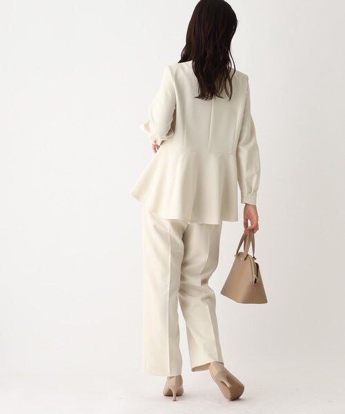 OPAQUE.CLIP（オペークドットクリップ）の「◆DELEGANT ダブルクロスペプラムブラウス【OPAQUE.CLIP NAVY】（シャツ/ブラウス・レディース・ナチュラル/ブラック/ネイビー・34/36/38/42/40）」の13枚目の写真