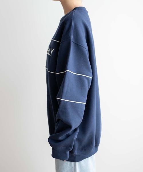 WEGO（ウィゴー）の「WEGO/パイピング裏起毛BIGスウェット（スウェット・レディース・オフホワイト/ネイビー・FREE）」の12枚目の写真