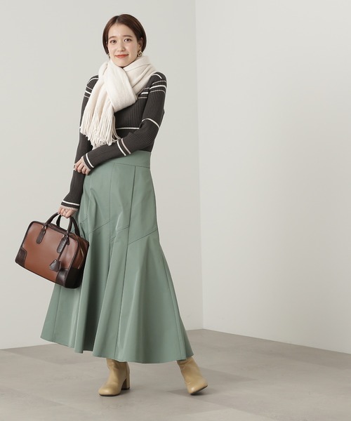 N.（N. Natural Beauty Basic）（エヌエヌナチュラルビューティーベーシック）の「【横田ひかるさん着用】スクエアボストンバッグ（トートバッグ・レディース・ホワイト系その他/ブラウン/グリーン・ﾌﾘ-）」の6枚目の写真