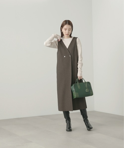 N.（N. Natural Beauty Basic）（エヌエヌナチュラルビューティーベーシック）の「【横田ひかるさん着用】スクエアボストンバッグ（トートバッグ・レディース・ホワイト系その他/ブラウン/グリーン・ﾌﾘ-）」の12枚目の写真