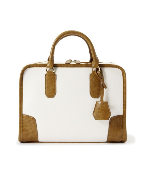 N.（N. Natural Beauty Basic）（エヌエヌナチュラルビューティーベーシック）の「【横田ひかるさん着用】スクエアボストンバッグ（トートバッグ・レディース・ホワイト系その他/ブラウン/グリーン・ﾌﾘ-）」の8枚目の写真