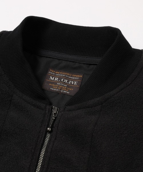 【定価26,400円】MR.OLIVE メルトンフリース ブルゾン L 黒 2026年最新】Mr.OLIVE カラー：ブラック系 メンズ ジャンパー