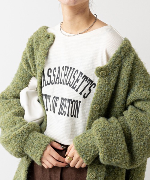 CIAOPANIC TYPY（チャオパニックティピー）の「シアーボーダーロゴTee（Tシャツ/カットソー・レディース・チャコールグレー/ホワイト/ブラック・ONE SIZE）」の5枚目の写真