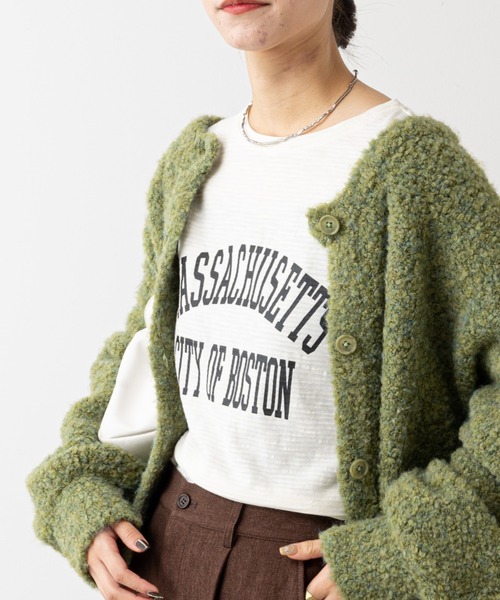 CIAOPANIC TYPY（チャオパニックティピー）の「シアーボーダーロゴTee（Tシャツ/カットソー・レディース・チャコールグレー/ホワイト/ブラック・ONE SIZE）」の6枚目の写真