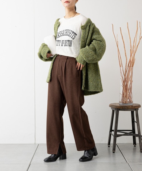 CIAOPANIC TYPY（チャオパニックティピー）の「シアーボーダーロゴTee（Tシャツ/カットソー・レディース・チャコールグレー/ホワイト/ブラック・ONE SIZE）」の10枚目の写真