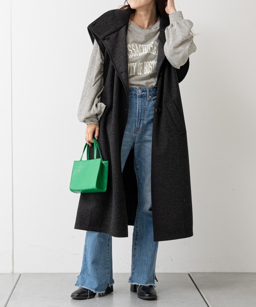 CIAOPANIC TYPY（チャオパニックティピー）の「シアーボーダーロゴTee（Tシャツ/カットソー・レディース・チャコールグレー/ホワイト/ブラック・ONE SIZE）」の17枚目の写真