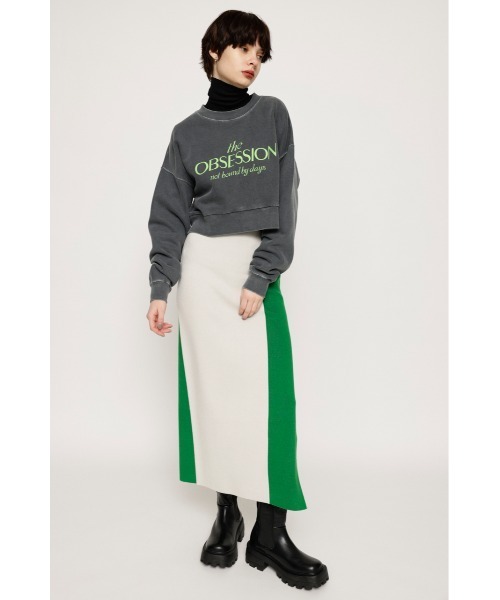 SLY(スライ)の「PIGMENT DYED LOGO SW ピグメントダイド ロゴ スウェット トレーナー(スウェット・レディース・ブルー/杢グレー/ライトブラック・FREE)」の8枚目の写真