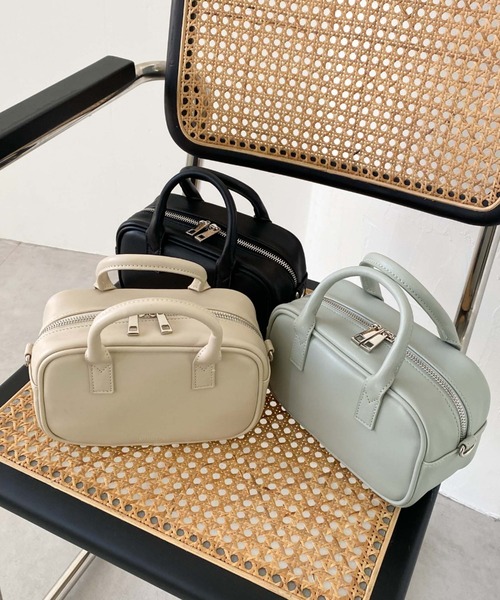 archives（アルシーヴ）の「スクエアボストン（ボストンバッグ・レディース・アイボリー/グレー/ブラック・FREE）」の3枚目の写真