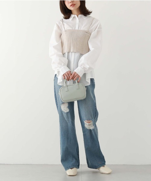 archives（アルシーヴ）の「スクエアボストン（ボストンバッグ・レディース・アイボリー/グレー/ブラック・FREE）」の9枚目の写真