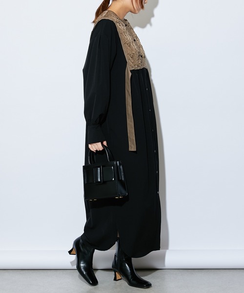 Lui's（ルイス）の「ローヒールスクエアトゥショートブーツ（ブーツ・レディース・ブラック/オフホワイト・24.5cm/23.5cm）」の21枚目の写真