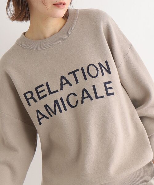 SHOO・LA・RUE（シューラルー）の「◆【洗える】ナチュラルに体型カバー ロゴニット（ニット/セーター・レディース・グレー/ダークネイビー/ライトベージュ・00）」の2枚目の写真