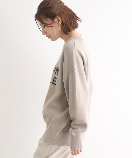SHOO・LA・RUE（シューラルー）の「◆【洗える】ナチュラルに体型カバー ロゴニット（ニット/セーター・レディース・グレー/ダークネイビー/ライトベージュ・00）」の5枚目の写真