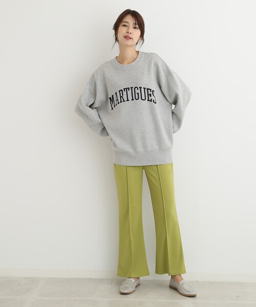 SHOO・LA・RUE（シューラルー）の「◆【洗える】ナチュラルに体型カバー ロゴニット（ニット/セーター・レディース・グレー/ダークネイビー/ライトベージュ・00）」の13枚目の写真