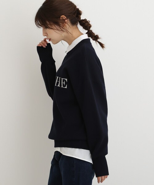 SHOO・LA・RUE（シューラルー）の「◆【洗える】ナチュラルに体型カバー ロゴニット（ニット/セーター・レディース・グレー/ダークネイビー/ライトベージュ・00）」の18枚目の写真