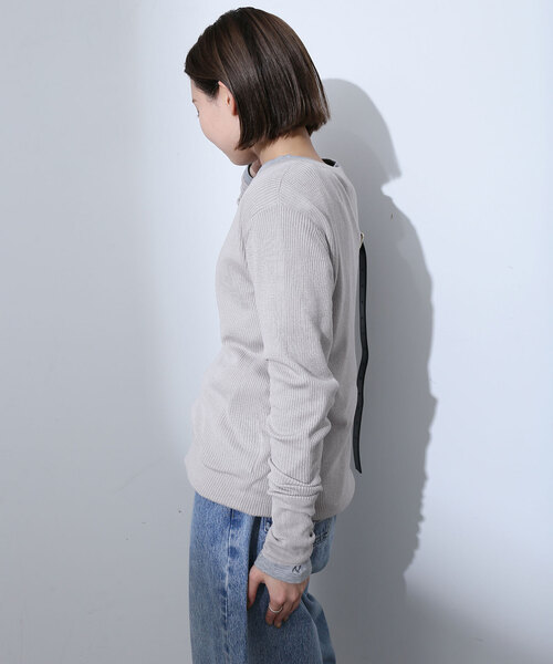 SLOBE IENA ヘンリーネックプルオーバー トップス リブニット セーター SLOBE IENA（スローブイエナ）の「ヘンリーネックプルオーバー