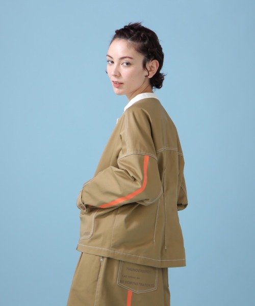 AVIREX（アヴィレックス）の「《WEB&DEPOT限定》ANTIFOULING LINE JACKET/ アンティフォーリング ラインジャケット（ブルゾン・レディース・ブラック/カーキブラウン・FREE）」の8枚目の写真