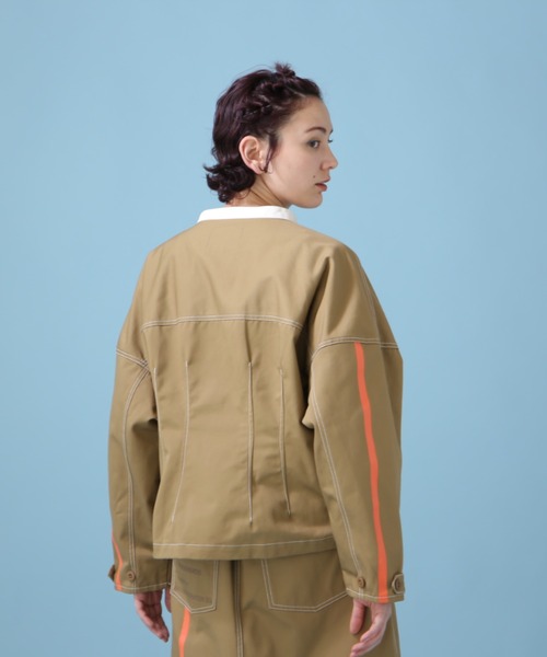 AVIREX（アヴィレックス）の「《WEB&DEPOT限定》ANTIFOULING LINE JACKET/ アンティフォーリング ラインジャケット（ブルゾン・レディース・ブラック/カーキブラウン・FREE）」の9枚目の写真