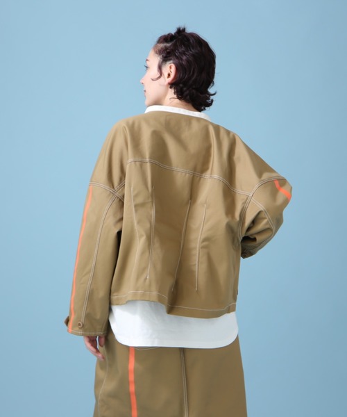 AVIREX（アヴィレックス）の「《WEB&DEPOT限定》ANTIFOULING LINE JACKET/ アンティフォーリング ラインジャケット（ブルゾン・レディース・ブラック/カーキブラウン・FREE）」の10枚目の写真