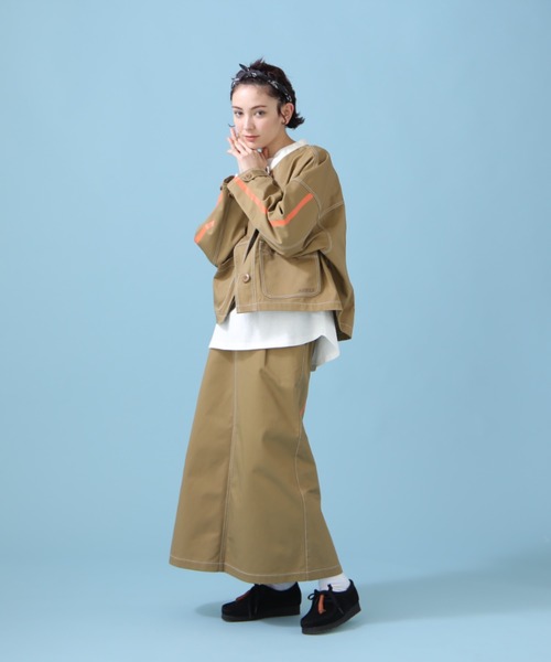 AVIREX（アヴィレックス）の「《WEB&DEPOT限定》ANTIFOULING LINE JACKET/ アンティフォーリング ラインジャケット（ブルゾン・レディース・ブラック/カーキブラウン・FREE）」の11枚目の写真