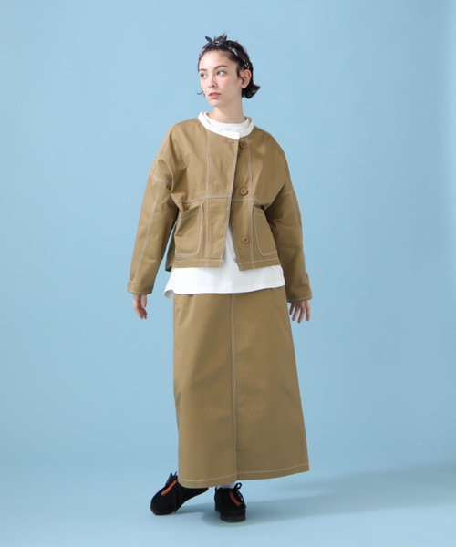 AVIREX（アヴィレックス）の「《WEB&DEPOT限定》ANTIFOULING LINE JACKET/ アンティフォーリング ラインジャケット（ブルゾン・レディース・ブラック/カーキブラウン・FREE）」の12枚目の写真