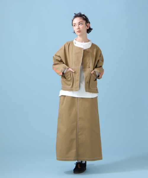 AVIREX（アヴィレックス）の「《WEB&DEPOT限定》ANTIFOULING LINE JACKET/ アンティフォーリング ラインジャケット（ブルゾン・レディース・ブラック/カーキブラウン・FREE）」の13枚目の写真