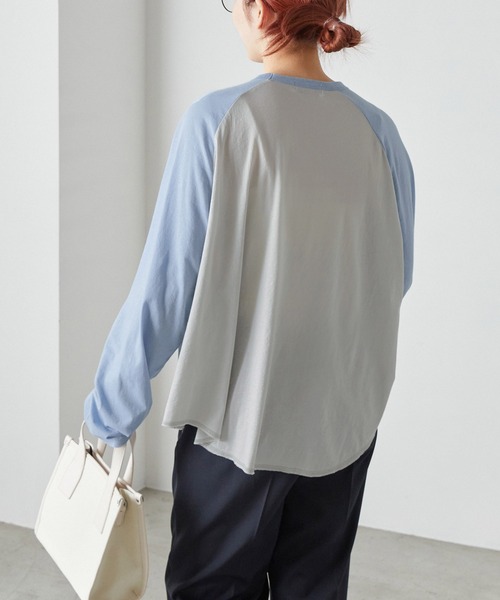 forksy.（フォルクシー）の「【forksy.】シアーカットラグランロンT（Tシャツ/カットソー・レディース・ライトグレー/ライトベージュ/アイボリー・FREE）」の15枚目の写真