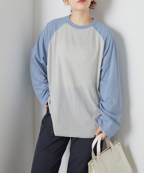 forksy.（フォルクシー）の「【forksy.】シアーカットラグランロンT（Tシャツ/カットソー・レディース・ライトグレー/ライトベージュ/アイボリー・FREE）」の16枚目の写真