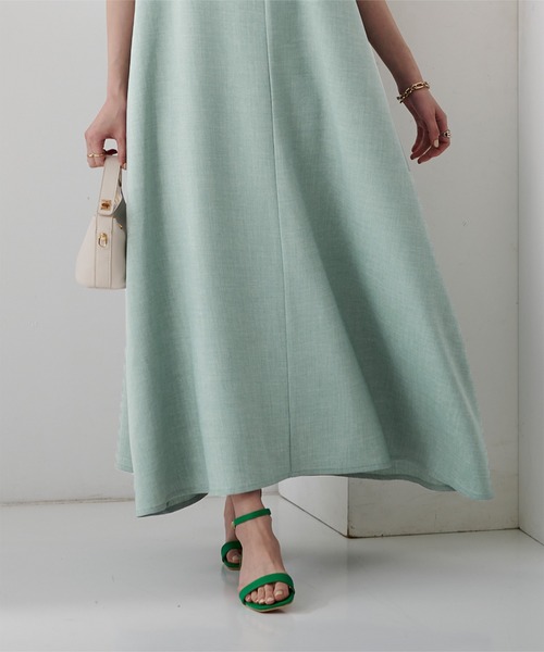 UR'S（ユアーズ）の「リネンライク前後2wayフレアワンピース（ワンピース・レディース・ライトブルー/ブラック/ネイビー・M/PS(XS－S)/L/S）」の21枚目の写真