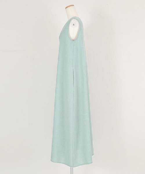 UR'S（ユアーズ）の「リネンライク前後2wayフレアワンピース（ワンピース・レディース・ライトブルー/ブラック/ネイビー・M/PS(XS－S)/L/S）」の9枚目の写真