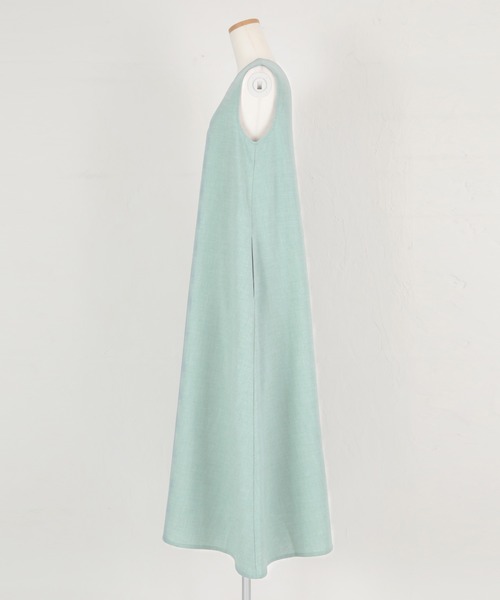UR'S（ユアーズ）の「リネンライク前後2wayフレアワンピース（ワンピース・レディース・ライトブルー/ブラック/ネイビー・M/PS(XS－S)/L/S）」の12枚目の写真