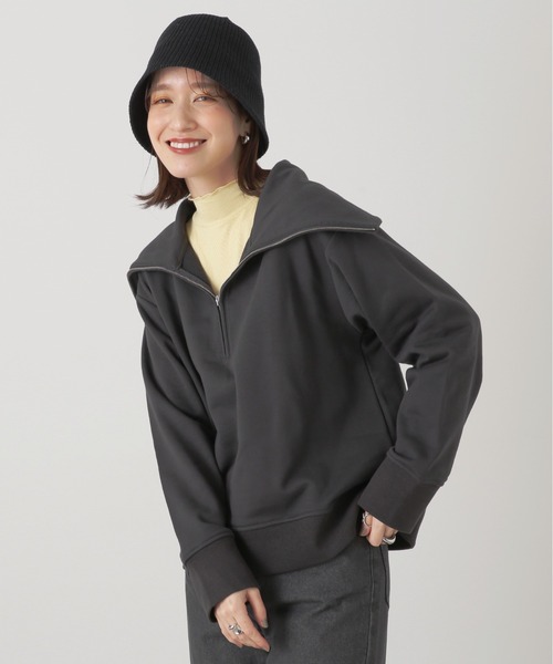 N.（N. Natural Beauty Basic）（エヌエヌナチュラルビューティーベーシック）の「◆ハーフジップスウェット（スウェット・レディース・スミクロ/イエロー/杢グレー・MEDIUM）」の7枚目の写真