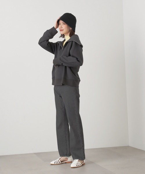 N.（N. Natural Beauty Basic）（エヌエヌナチュラルビューティーベーシック）の「◆ハーフジップスウェット（スウェット・レディース・スミクロ/イエロー/杢グレー・MEDIUM）」の6枚目の写真