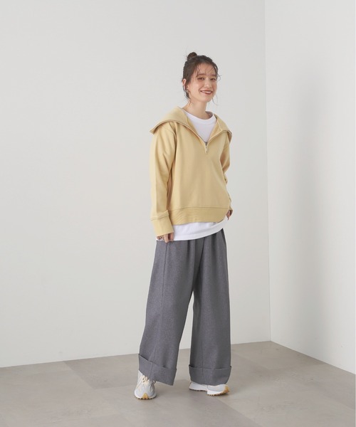 N.（N. Natural Beauty Basic）（エヌエヌナチュラルビューティーベーシック）の「◆ハーフジップスウェット（スウェット・レディース・スミクロ/イエロー/杢グレー・MEDIUM）」の13枚目の写真