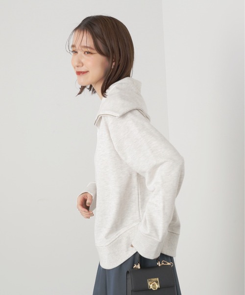 N.（N. Natural Beauty Basic）（エヌエヌナチュラルビューティーベーシック）の「◆ハーフジップスウェット（スウェット・レディース・スミクロ/イエロー/杢グレー・MEDIUM）」の16枚目の写真