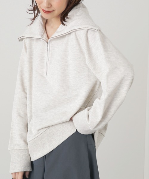 N.（N. Natural Beauty Basic）（エヌエヌナチュラルビューティーベーシック）の「◆ハーフジップスウェット（スウェット・レディース・スミクロ/イエロー/杢グレー・MEDIUM）」の18枚目の写真