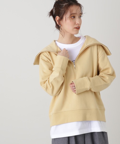 N.（N. Natural Beauty Basic）（エヌエヌナチュラルビューティーベーシック）の「◆ハーフジップスウェット（スウェット・レディース・スミクロ/イエロー/杢グレー・MEDIUM）」の12枚目の写真