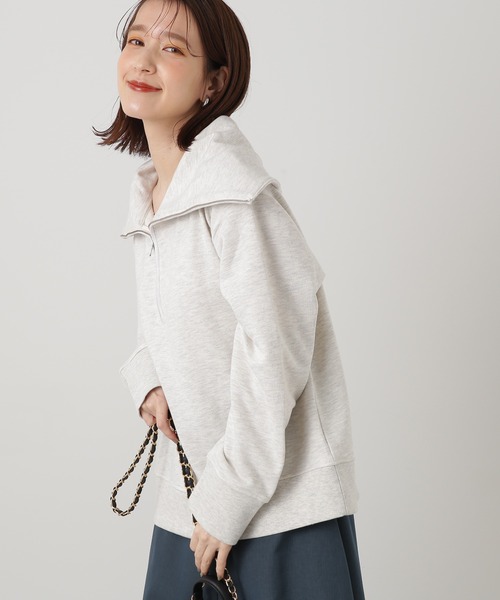 N.（N. Natural Beauty Basic）（エヌエヌナチュラルビューティーベーシック）の「◆ハーフジップスウェット（スウェット・レディース・スミクロ/イエロー/杢グレー・MEDIUM）」の8枚目の写真