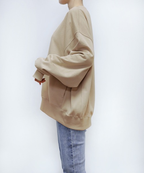 andme（アンドミー）の「【新色追加】スウェットボリューム袖トップス（スウェット・レディース・ホワイト/ブラック/オートミール/ライトベージュ/ライトピンク/ブルー/ライトブルー/ブラウン/イエロー/コーラルピンク/ネイビー/杢グレー・FREE）」の14枚目の写真