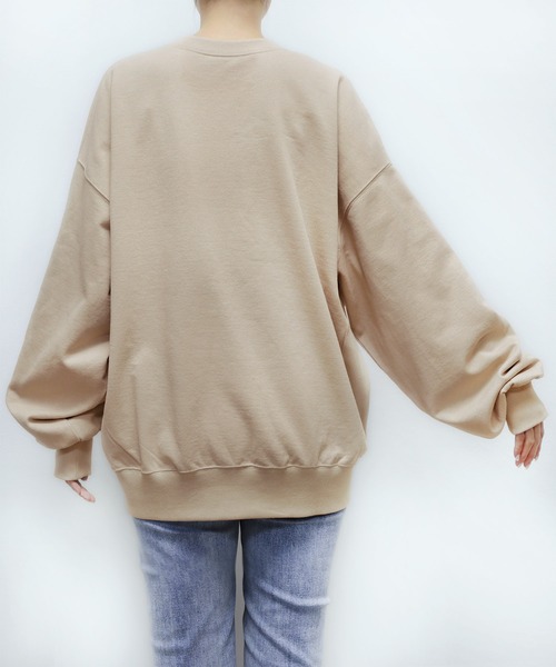 andme（アンドミー）の「【新色追加】スウェットボリューム袖トップス（スウェット・レディース・ホワイト/ブラック/オートミール/ライトベージュ/ライトピンク/ブルー/ライトブルー/ブラウン/イエロー/コーラルピンク/ネイビー/杢グレー・FREE）」の15枚目の写真