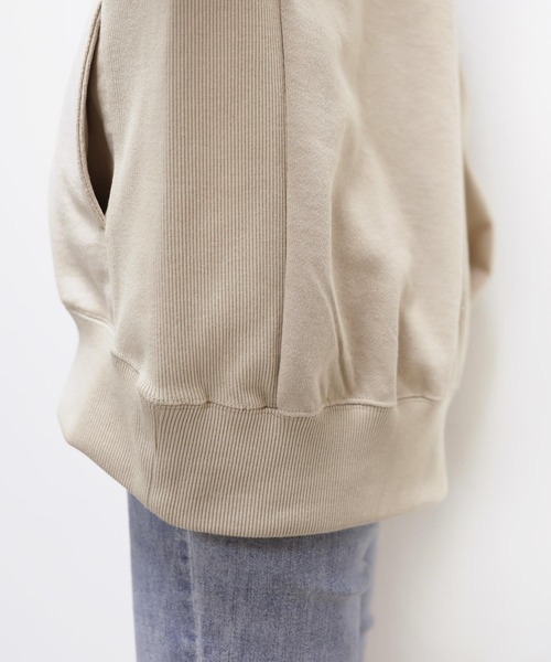 andme（アンドミー）の「【新色追加】スウェットボリューム袖トップス（スウェット・レディース・ホワイト/ブラック/オートミール/ライトベージュ/ライトピンク/ブルー/ライトブルー/ブラウン/イエロー/コーラルピンク/ネイビー/杢グレー・FREE）」の18枚目の写真