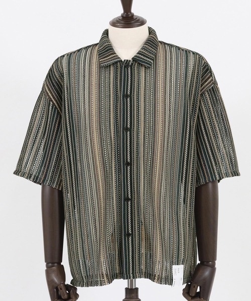 CAMBIO(カンビオ)の「mhs1930- Openwork Open Collar Short Sleeve Shirts シャツ(シャツ/ブラウス・メンズ・カーキ/パープル・M/L)」の12枚目の写真