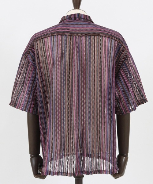 CAMBIO(カンビオ)の「mhs1930- Openwork Open Collar Short Sleeve Shirts シャツ(シャツ/ブラウス・メンズ・カーキ/パープル・M/L)」の15枚目の写真