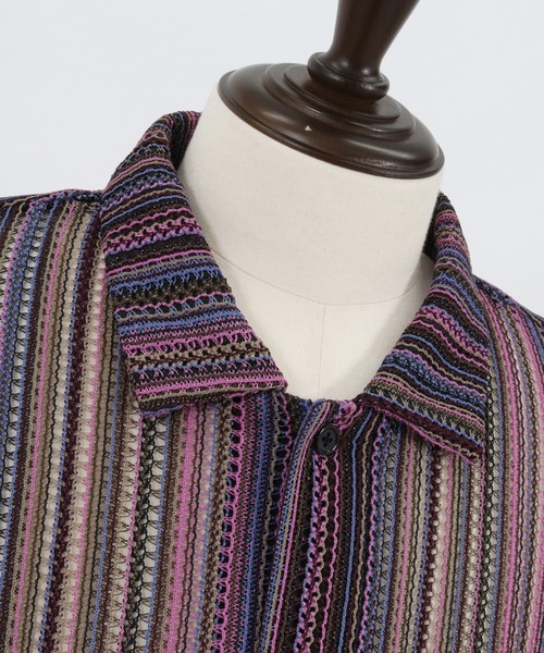 CAMBIO(カンビオ)の「mhs1930- Openwork Open Collar Short Sleeve Shirts シャツ(シャツ/ブラウス・メンズ・カーキ/パープル・M/L)」の16枚目の写真