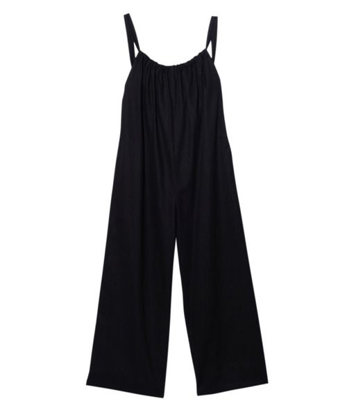 GeeRA(ジーラ)の「ギャザーデザインワイドサロペット(サロペット/オーバーオール・レディース・ブラック/ライトベージュ・LARGE/MEDIUM)」の11枚目の写真