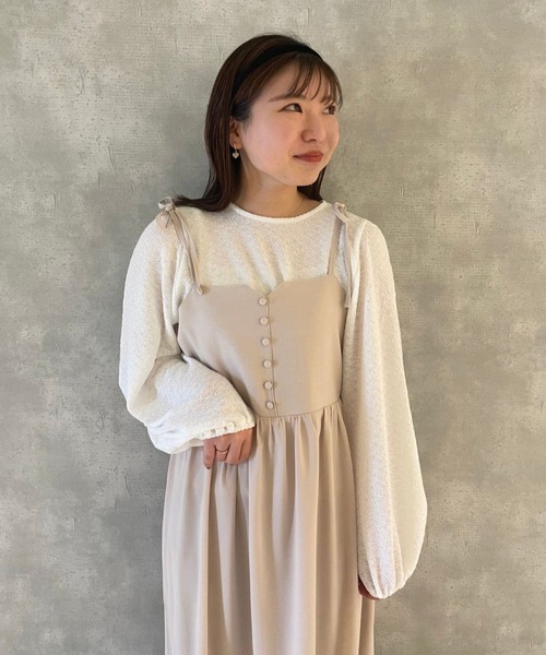 flower(フラワー)の「シアーギャザーワンピース(ワンピース・レディース・ベージュ/ブラック・FREE)」の20枚目の写真