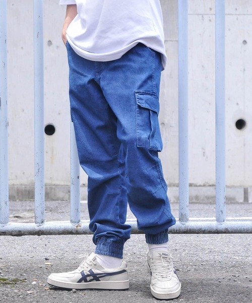 ZIP FIVE（ジップファイブ）の「【ZIP FIVE】高密度ツイル・チノ＆デニム テーパードカーゴジョガーパンツ（カーゴパンツ・メンズ・カーキ/キャメル/ブラック/ベージュ/ライトブルー/ネイビー/ブルー・SMALL/MEDIUM/LARGE）」の6枚目の写真