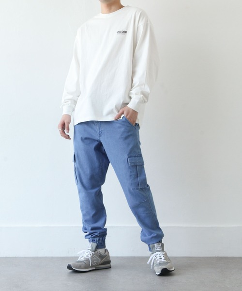 ZIP FIVE（ジップファイブ）の「【ZIP FIVE】高密度ツイル・チノ＆デニム テーパードカーゴジョガーパンツ（カーゴパンツ・メンズ・カーキ/キャメル/ブラック/ベージュ/ライトブルー/ネイビー/ブルー・SMALL/MEDIUM/LARGE）」の14枚目の写真