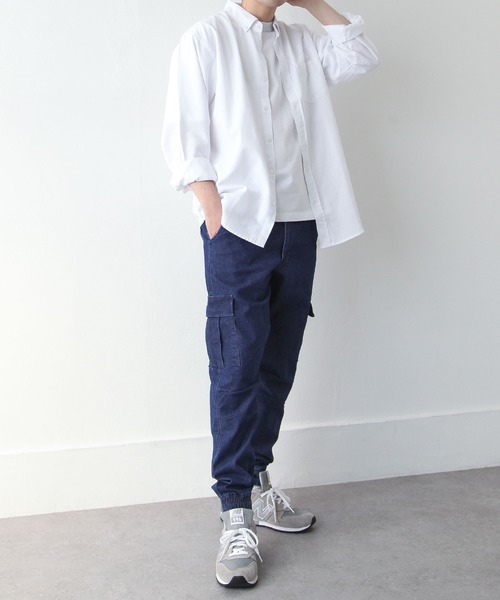 ZIP FIVE（ジップファイブ）の「【ZIP FIVE】高密度ツイル・チノ＆デニム テーパードカーゴジョガーパンツ（カーゴパンツ・メンズ・カーキ/キャメル/ブラック/ベージュ/ライトブルー/ネイビー/ブルー・SMALL/MEDIUM/LARGE）」の17枚目の写真