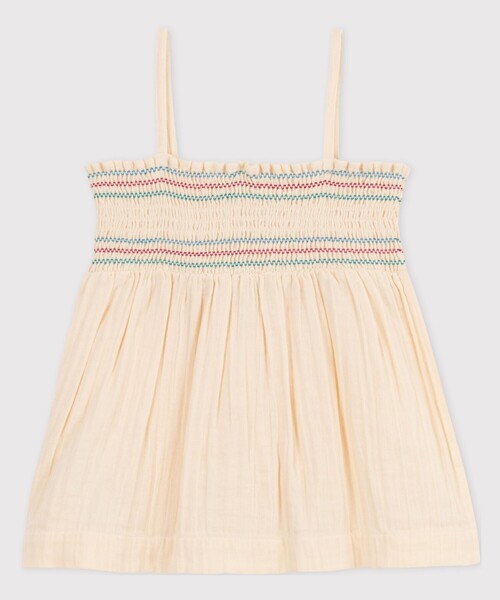 PETIT BATEAU（プチバトー）の「シャーリングキャミソール（キャミソール・キッズ・オフホワイト・3YEAR）」の8枚目の写真