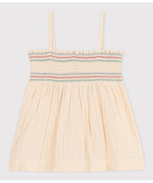 PETIT BATEAU（プチバトー）の「シャーリングキャミソール（キャミソール・キッズ・オフホワイト・3YEAR）」の3枚目の写真